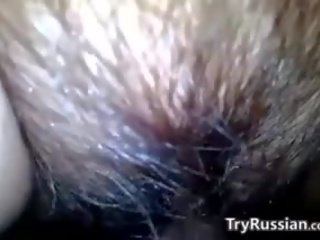 Hairy Russian Pussy Fucking Close Up