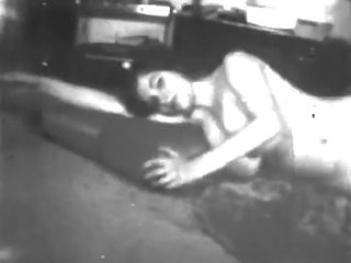 Big Boobs young lady strips and dances - Vintage B&W