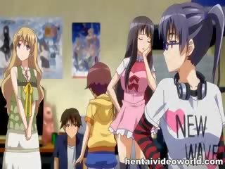 Hentai tối tóc trong ngựa con công việc hentai giới tính